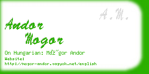 andor mogor business card